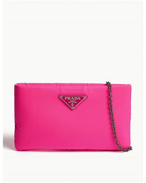 prada large padded nylon clutch